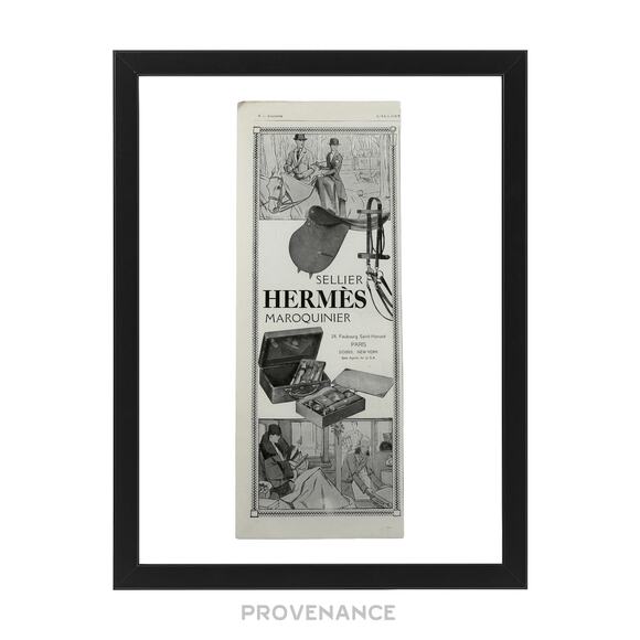 🔴 Hermes Antique Vintage Newsprint Ad - SELLIER MAROQUINIER - Picture 1 of 8